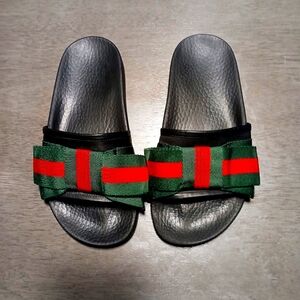 Gucci Satin Bow Tie Slides 35/4.5-5